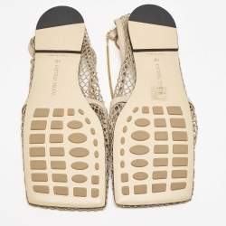 Bottega Veneta Brown Leather and Mesh Strech Ballet Flats Size 40