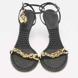 Bottega Veneta Black Leather Dot Ankle Strap Sandals Size 36