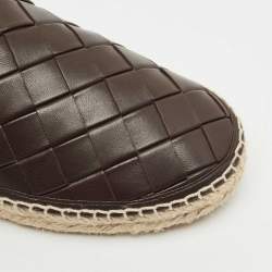 Bottega Veneta Brown Woven Leather Jack Espadrille Flats Size 40