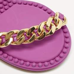 Pre Owned Bottega Veneta Pink Leather Dot Embellished Ankle Strap Sandals Size 38