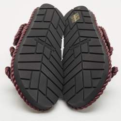 Bottega Veneta Burgundy Leather Jack Flat Sandals Size 38