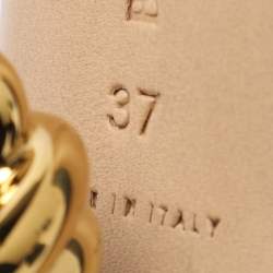 Pre Owned صندل بوتيغا فينيتا بعقدة كعب جلد أسود مقاس 37