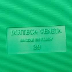 Pre Owned حذاء سلايد بوتيغا فينيتا بلاتفورم سفنج قماش قطن أخضر مناسب للمصايف مقاس 39