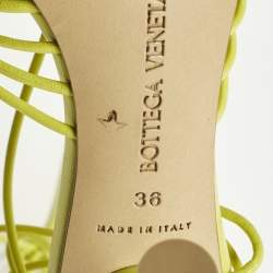 Pre Owned صندل بوتيغا فينيتا سيركا بحزام للكاحل جلد أخضر مقاس 36