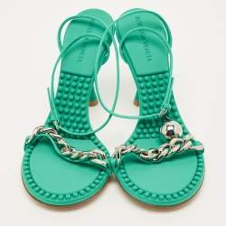 مملوكة مسبقًا صندل بوتيغا فينيتا جلدي بيج سير كاحل حجم 39.5