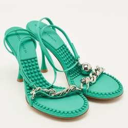 مملوكة مسبقًا صندل بوتيغا فينيتا جلدي بيج سير كاحل حجم 39.5