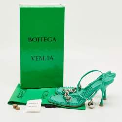 مملوكة مسبقًا صندل بوتيغا فينيتا جلدي بيج سير كاحل حجم 39.5