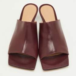 مملوكة مسبقًا حذاء ميول كعب منخفض بوتيغا فينيتا جلد بورغندي مقاس 39