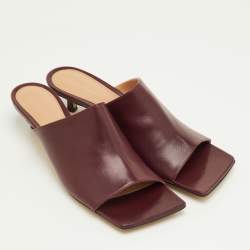 م ملوكة مسبقًا حذاء ميول كعب منخفض بوتيغا فينيتا جلد بورغندي مقاس 39