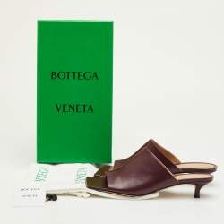 مملوكة مسبقًا حذاء ميول كعب منخفض بوتيغا فينيتا جلد بورغندي مقاس 39