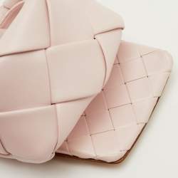 Pre Owned Bottega Veneta Lido Size 37 Light Pink Intrecciato Leather Slide Sandals