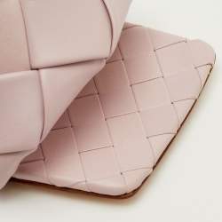 Pre Owned Bottega Veneta Lido Size 39.5 Light Lilac Intrecciato Leather Slide Sandals