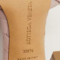 Pre Owned Bottega Veneta Lido Size 39.5 Light Lilac Intrecciato Leather Slide Sandals