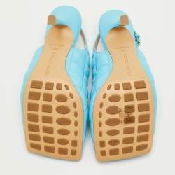 مملوكة مسبقًا صندل بكعب بويتيغا فينيتا جلد مبطن أزرق مقاس 37