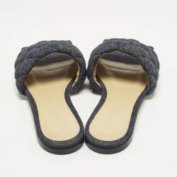 مملوكة مسبقًا Bottega Veneta Lido Size 39 Blue Denim Flat Slides 