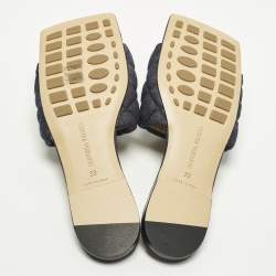 مملوكة مسبقًا Bottega Veneta Lido Size 39 Blue Denim Flat Slides 