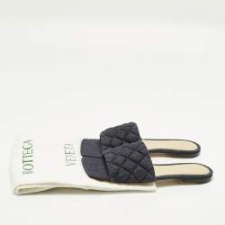 مملوكة مسبقًا Bottega Veneta Lido Size 39 Blue Denim Flat Slides 