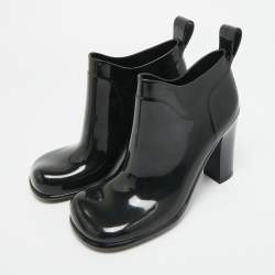 Pre Owned Bottega Veneta Size 38 Black Rubber Ankle Boots