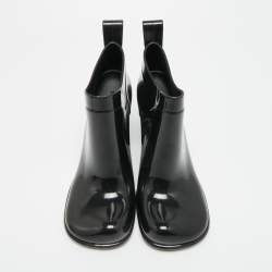 Pre Owned Bottega Veneta Size 38 Black Rubber Ankle Boots