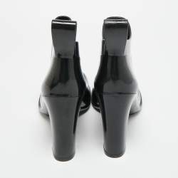 Pre Owned Bottega Veneta Size 38 Black Rubber Ankle Boots