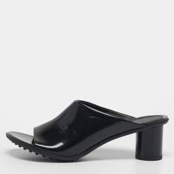 Pre Owned Bottega Veneta Atomic Size 40 Black Leather Slide Sandals