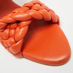 مملوكة مسبقًا صندل سلايد بوتيغا فينيتا كيرف جلد إنتريشياتو برتقالي مقاس 37.5