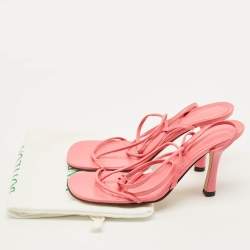 Pre Owned Bottega Veneta Stretch Size 37 Pink Leather Strappy Sandals