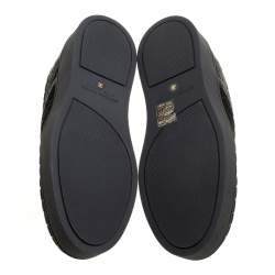 Pre Owned Bottega Veneta Black Quilted Velvet Dodger Intrecciato Slip On Sneakers Size 36