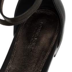 Pre Owned Bottega Veneta Multicolor Intrecciato And Fringe Detail Leather Ankle Strap Flats Size 40