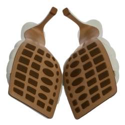 Pre Owned صندل سلايد بوتيغا فينيتا مبطن جلد أبيض مقاس 37