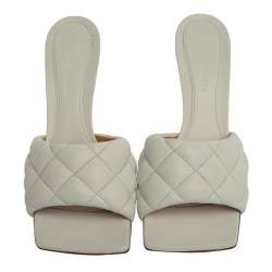 Pre Owned صندل سلايد بوتيغا فينيتا مبطن جلد أبيض مقاس 37