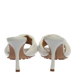 Pre Owned صندل سلايد بوتيغا فينيتا مبطن جلد أبيض مقاس 37