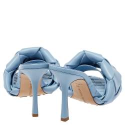 مملوكة مسبقًا صندل سلايد بوتيغا فينيتا ليدو جلد إنترشياتو أزرق فاتح مقاس 38