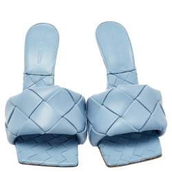 مملوكة مسبقًا صندل سلايد بوتيغا فينيتا ليدو جلد إنترشياتو أزرق فاتح مقاس 38