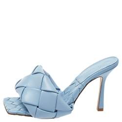 مملوكة مسبقًا صندل سلايد بوتيغا فينيتا ليدو جلد إنترشياتو أزرق فاتح مقاس 38