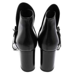 Bottega Veneta Black Intrecciato Leather Wingtip Ankle Boots Size 36.5