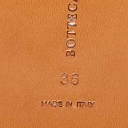 Pre Owned صندل فلات بوتيغا فينيتا رافيلو جلد انترشياتو ذهبي مقاس 36