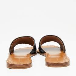 مملوكة مسبقًا صندل سلايد فلات بوتيغا فينيتا جلد أنترشياتو أزرق مقاس 38