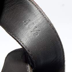 Pre Owned صندل بوتيغا فينيتا جلد بني نعل سميك كعب روكي مقاس 40.5