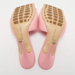 مملوكة مسبقًا Bottega Veneta Pink Quilted Leather Lido Slide Sandals Size 39.5