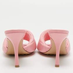 مملوكة مسبقًا Bottega Veneta Pink Quilted Leather Lido Slide Sandals Size 39.5