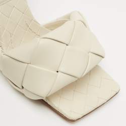 Pre Owned Bottega Veneta Cream Leather Lido Slide Sandals Size 39