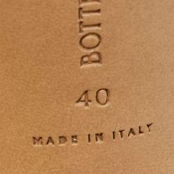 Pre Owned Bottega Veneta Orange Mesh and Leather Ankle Tie Pumps Size 40