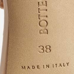 Pre Owned Bottega Veneta Beige Leather Lagoon Bubble Ankle Strap Sandals Size 38