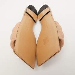 Pre Owned Bottega Veneta Beige Quilted Leather Lido Flat Slides Size 36