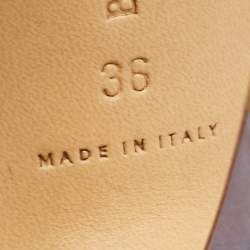 مملوكة مسبقًا Bottega Veneta Purple Leather Square Toe Stretch Sandals Size 36