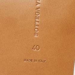 مملوكة مسبقًا Bottega Veneta Metallic Leather Intrecciato Flat Slides Size 40