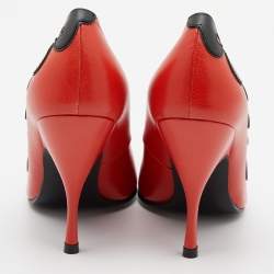 مملوكة مسبقًا Bottega Veneta Red/Black Leather Patchwork Pumps Size 35.5