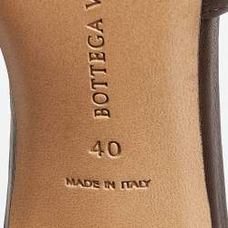 Pre Owned Bottega Veneta Brown Quilted Leather Slides Size 40