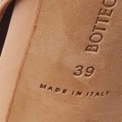 Pre Owned Bottega Veneta Beige Leather Slingback Pumps Size 39